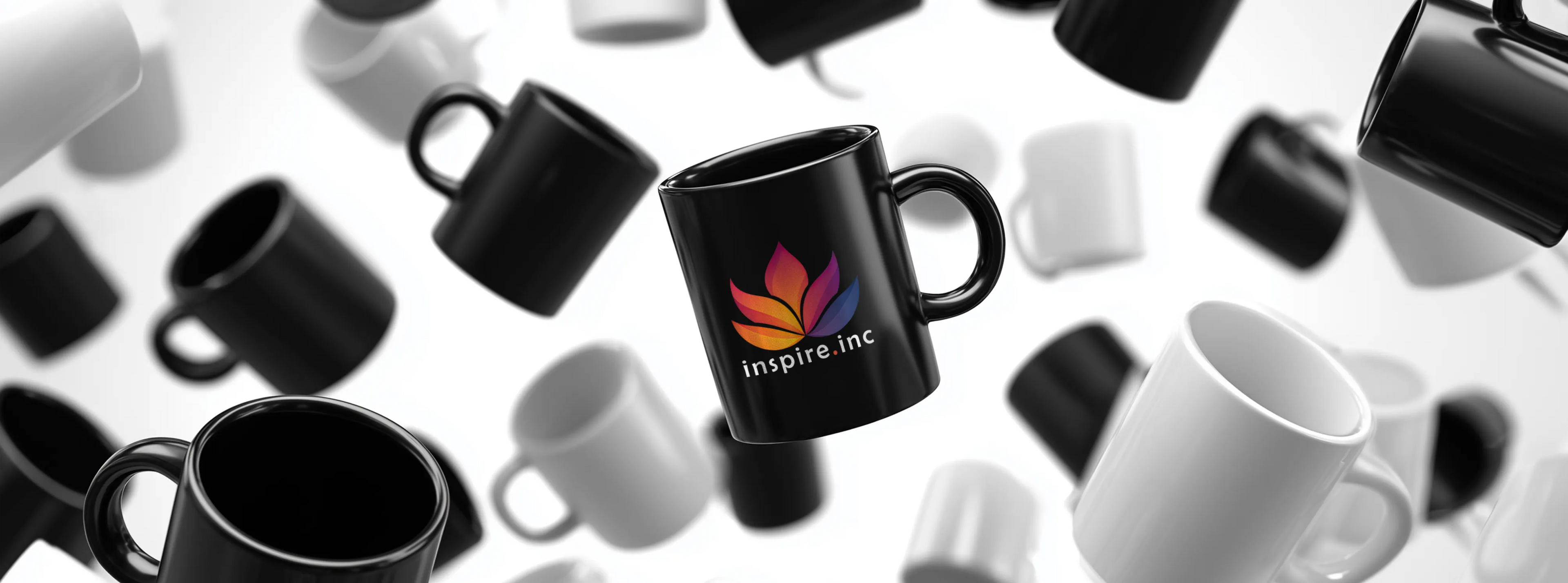 Black and white mugs by inspire.inc