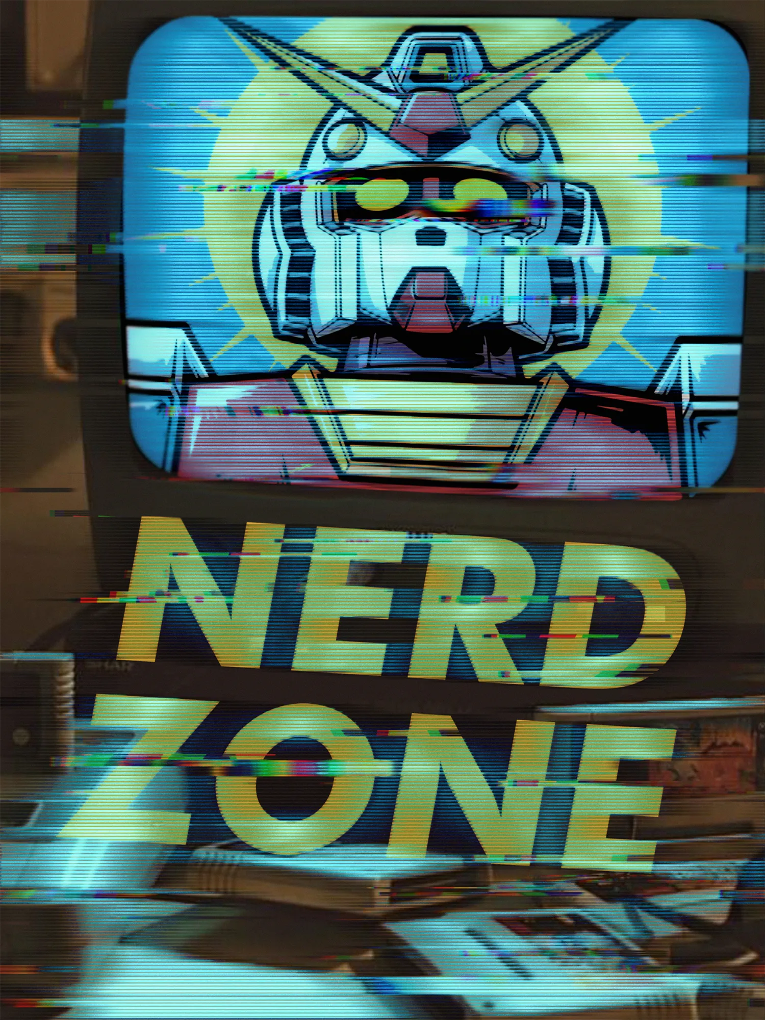 Glitchy retro tv and gaming set for the Nerd Zone colleciton by inspire.inc