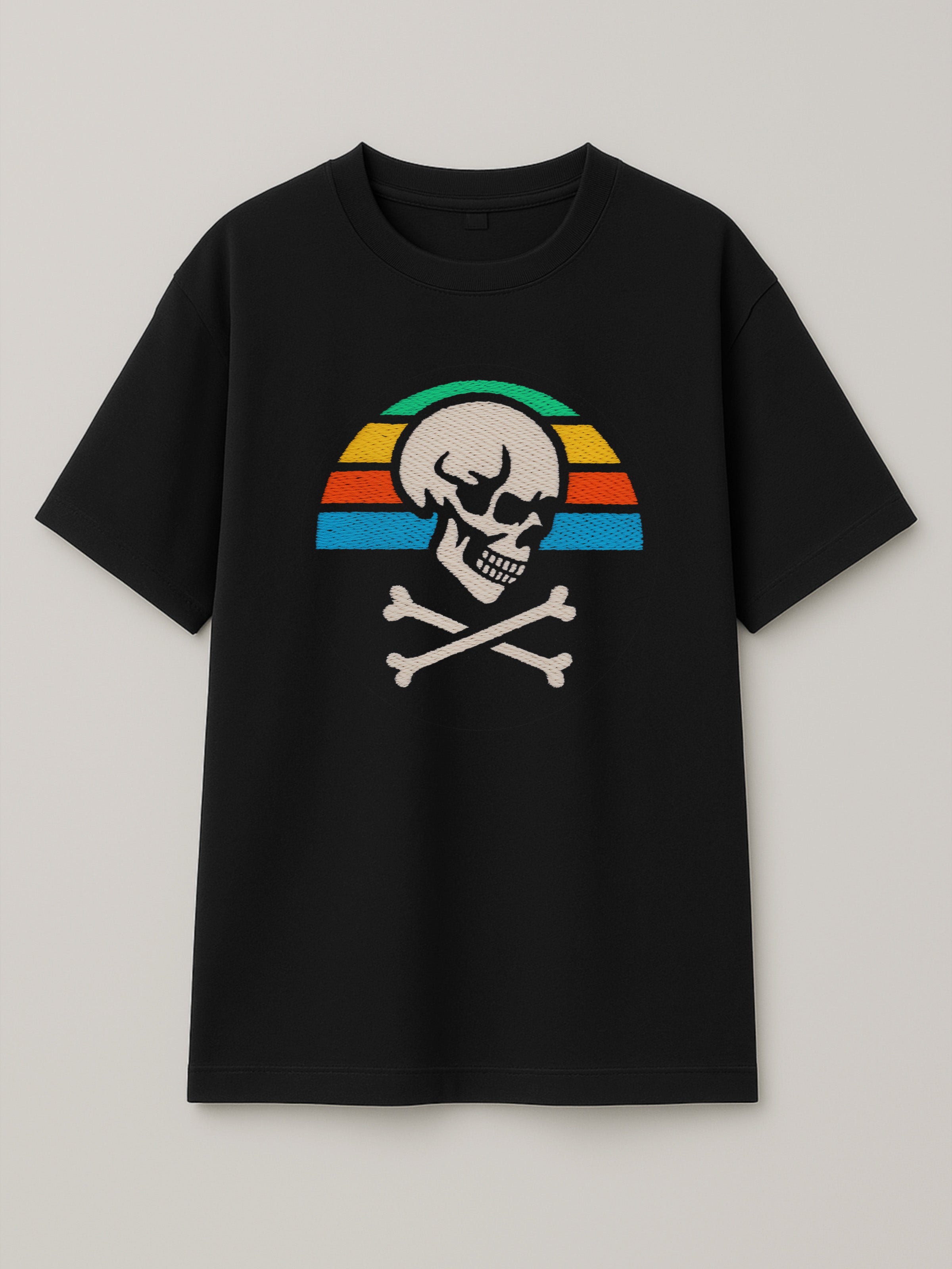 Skull Retro Sunset - Regular/Oversized T-shirt