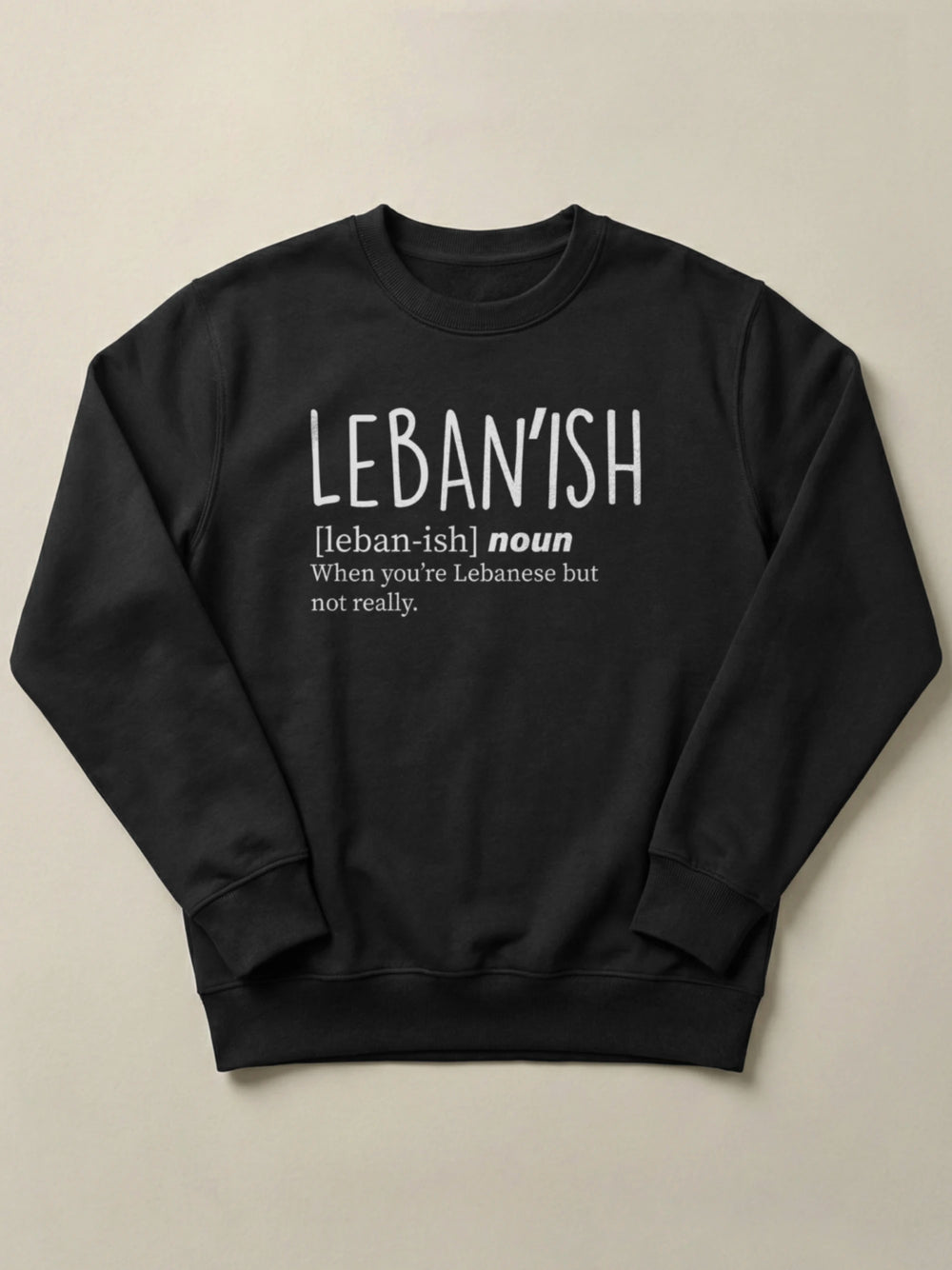 Leban'ish - Regular/Oversized Sweatshirt Regular Fit Black by inspire.inc