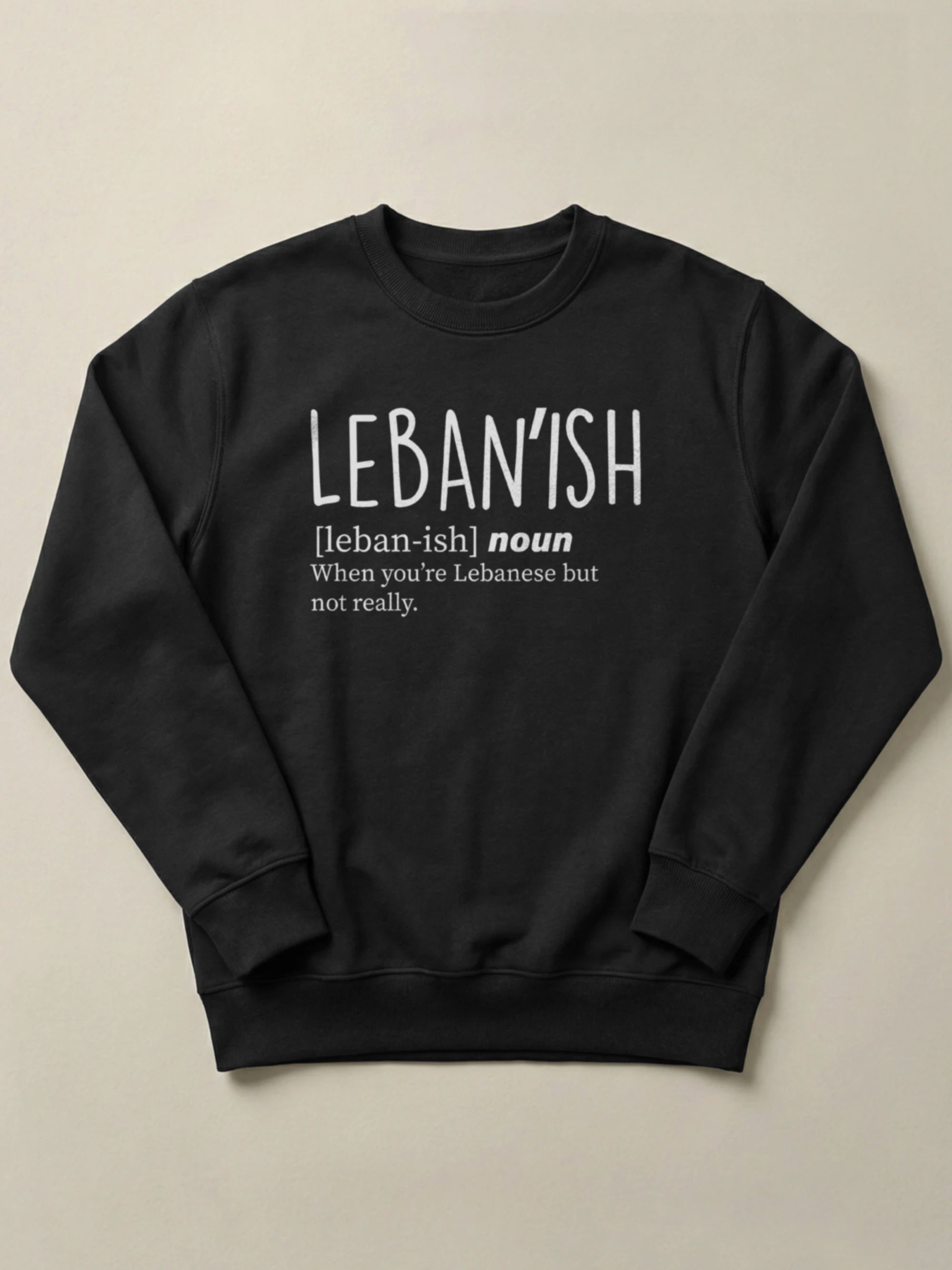 Leban'ish - Regular/Oversized Sweatshirt Regular Fit Black by inspire.inc