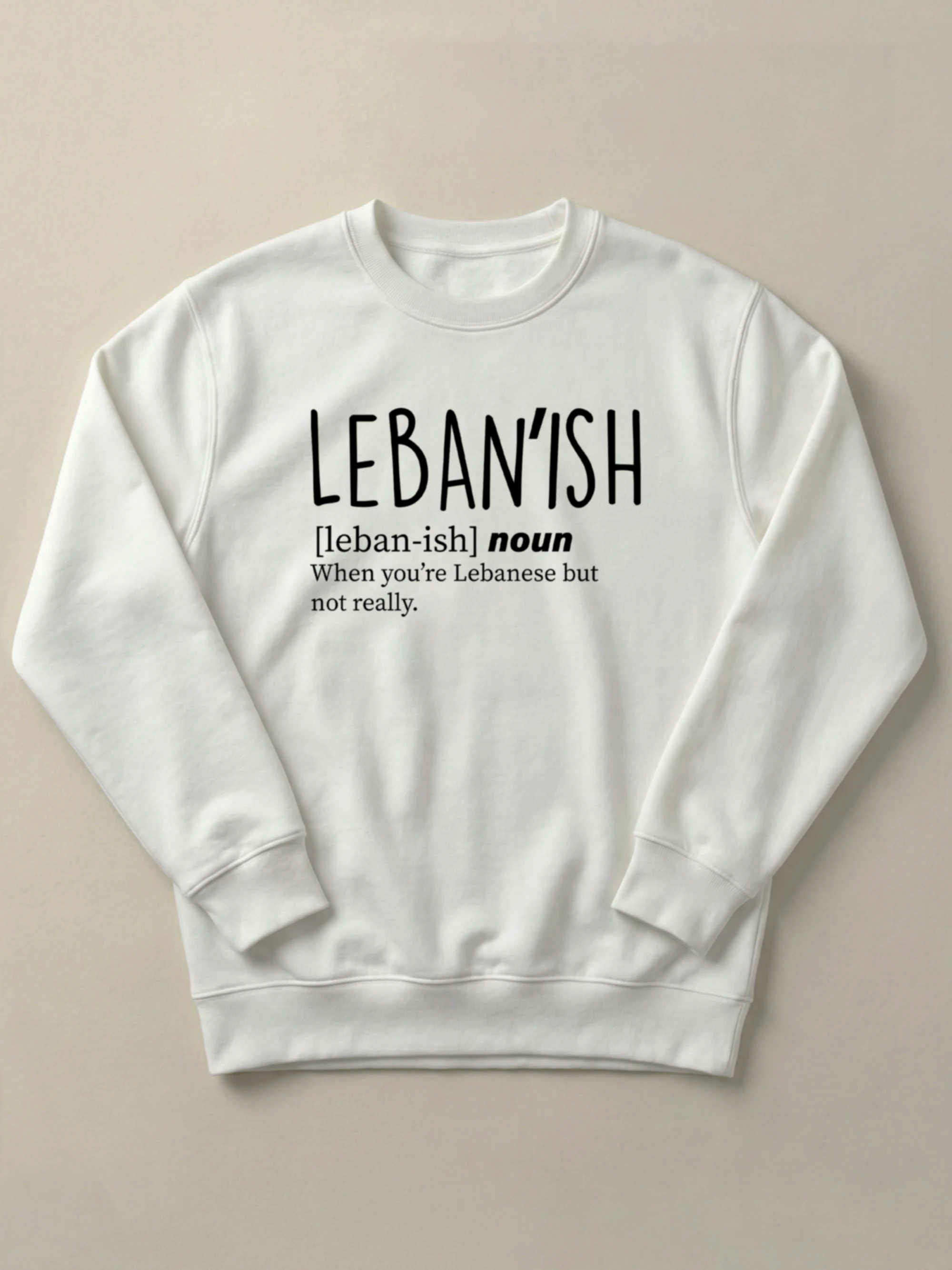 Leban'ish - Regular/Oversized Sweatshirt Regular Fit White by inspire.inc