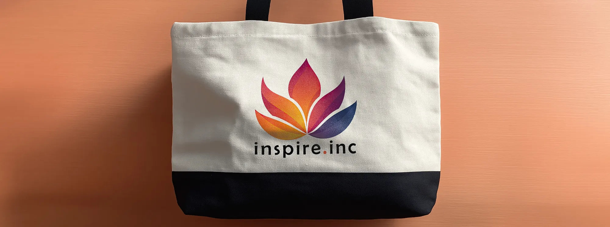 Neo tote bag with colorful inspire.inc logo by inspire.inc