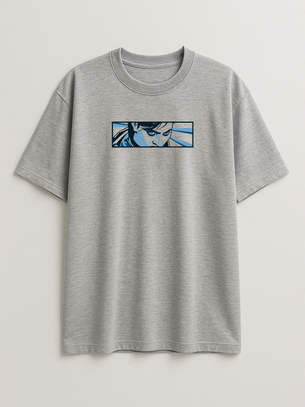 Action Frame / Arcane - Hot and Cold - Regular/Oversized T-shirt Oversized Light Heather Gray by inspire.inc