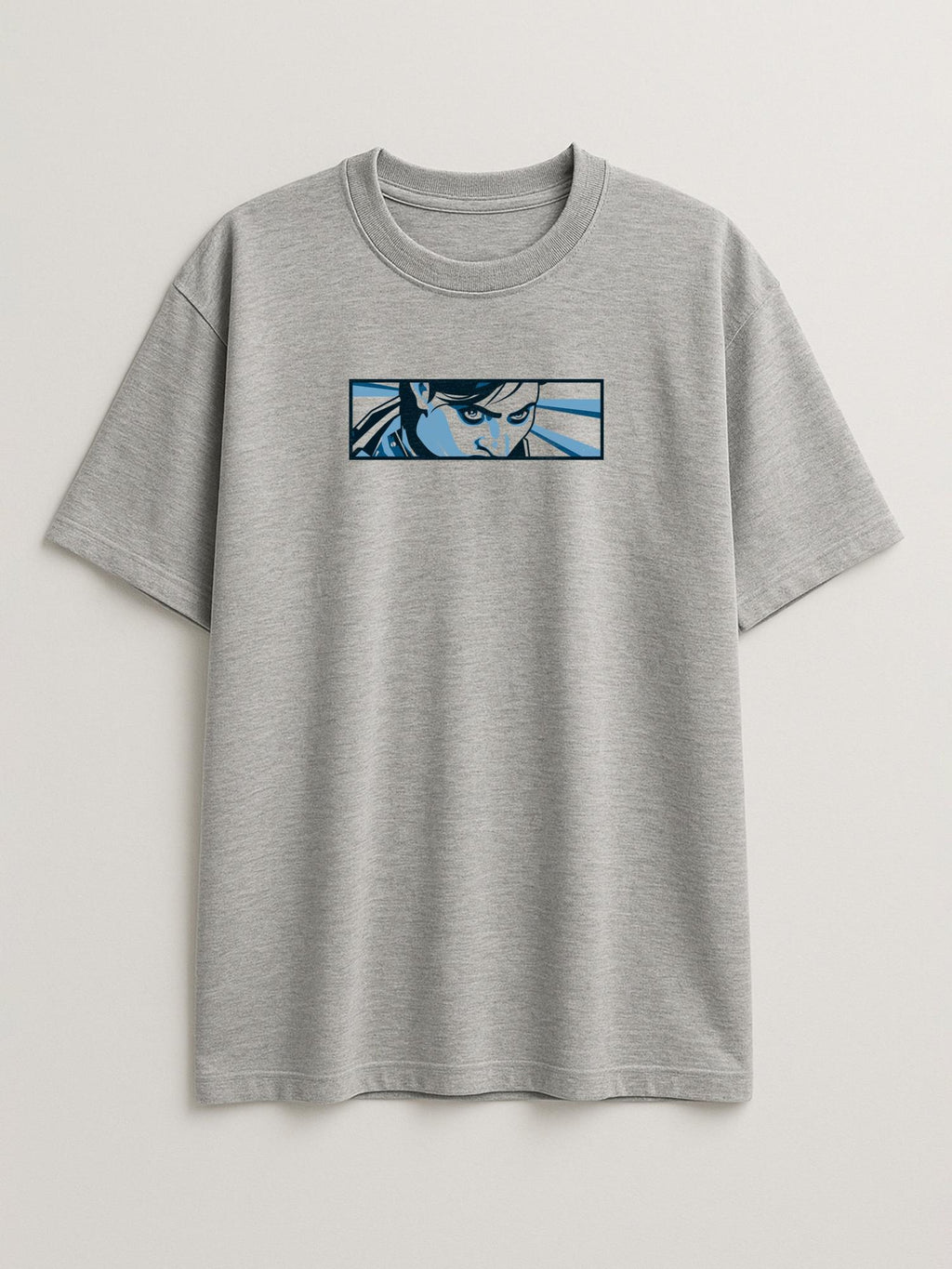 Action Frame / Arcane - Hot and Cold - Regular/Oversized T-shirt Oversized Light Heather Gray by inspire.inc