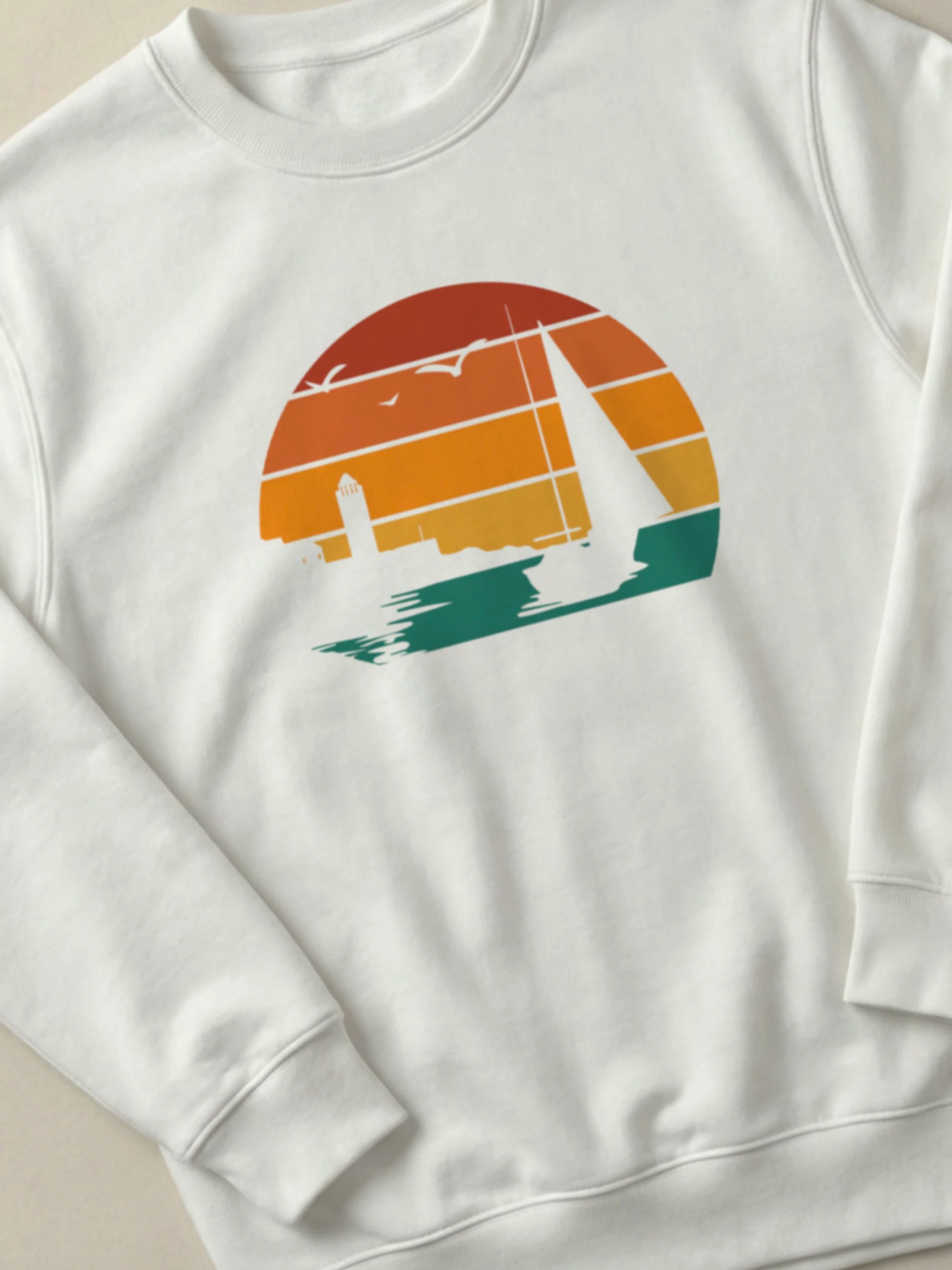 Batroun Retro Sunset - Regular/Oversized Sweatshirt by inspire.inc
