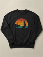 Batroun Retro Sunset - Regular/Oversized Sweatshirt Regular Fit Black by inspire.inc