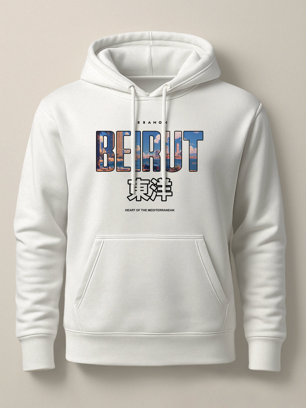 Beirut Cityscape - Hoodie Light Black by inspire.inc