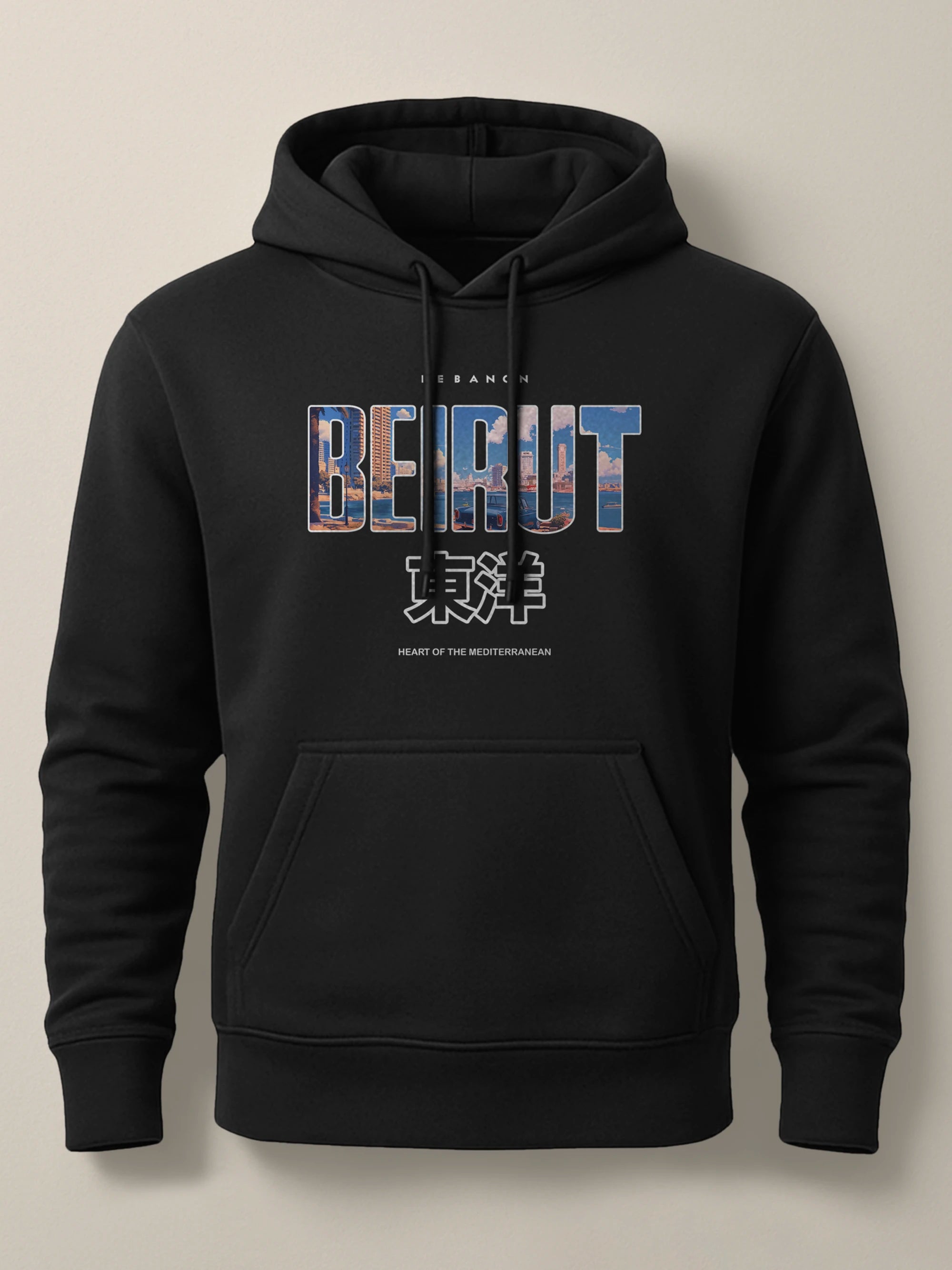 Beirut Cityscape - Hoodie Light White by inspire.inc