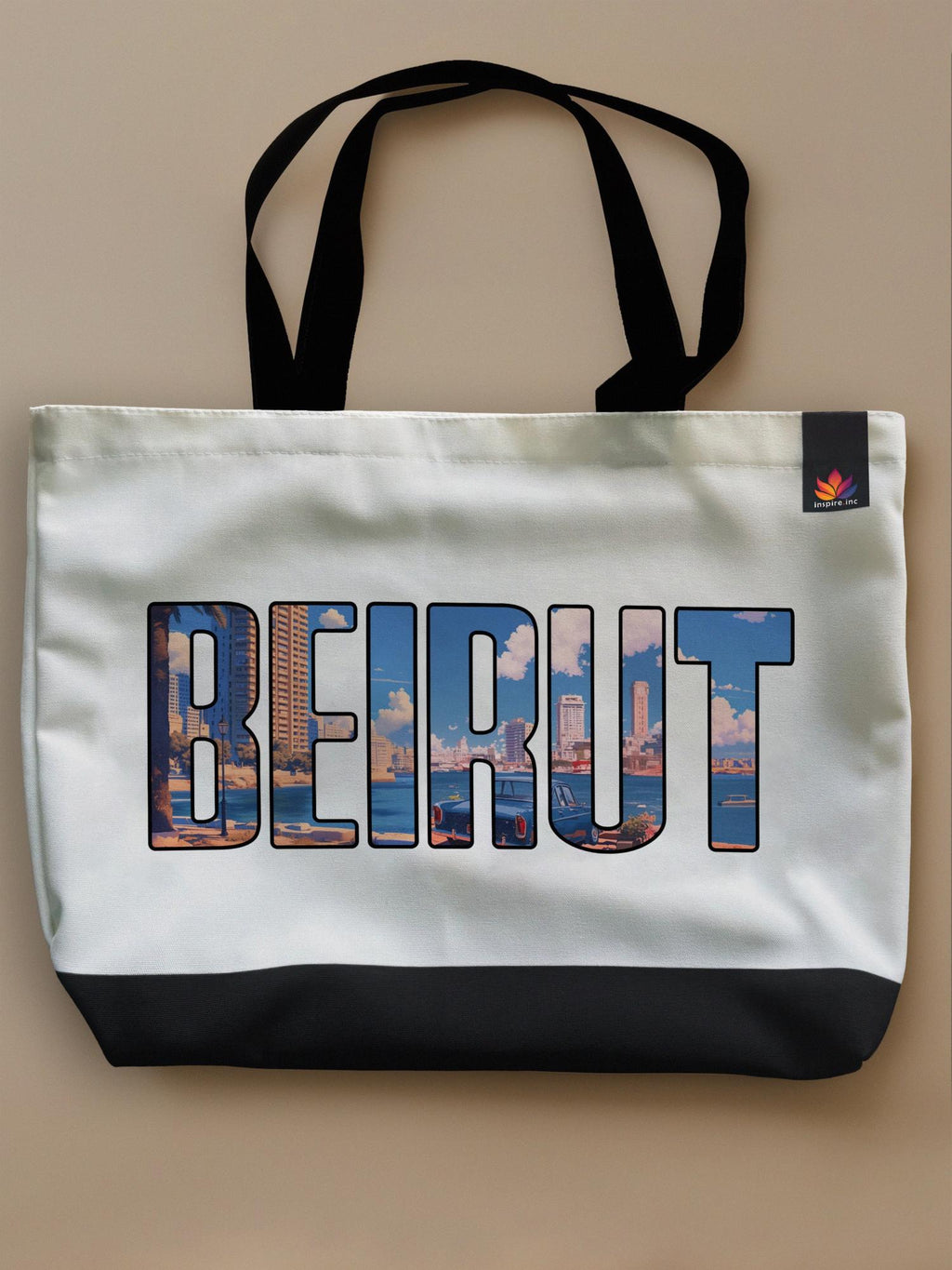 Beirut Cityscape - Neo Tote Bag White Front Only by inspire.inc
