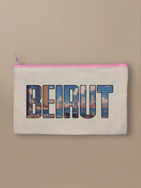 Beirut Cityscape - Zipper Pouch Pink by inspire.inc