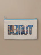 Beirut Cityscape - Zipper Pouch Blue by inspire.inc