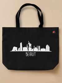 Beirut Skyline - Neo Tote Bag Black Front Only by inspire.inc