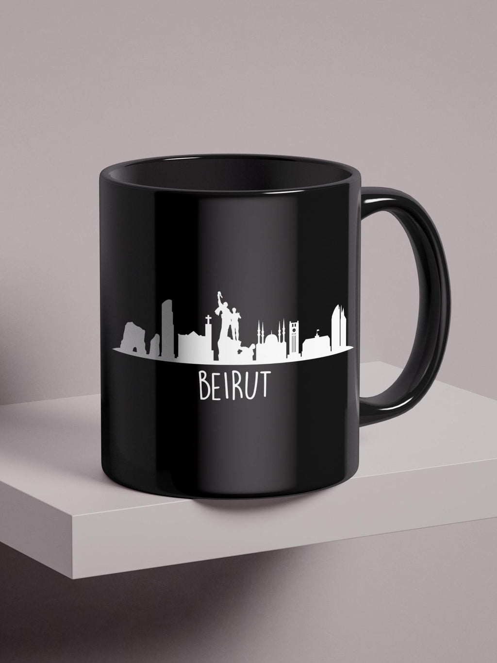 Beirut Skyline - Regular/Big Mug Regular - 325ml Black by inspire.inc