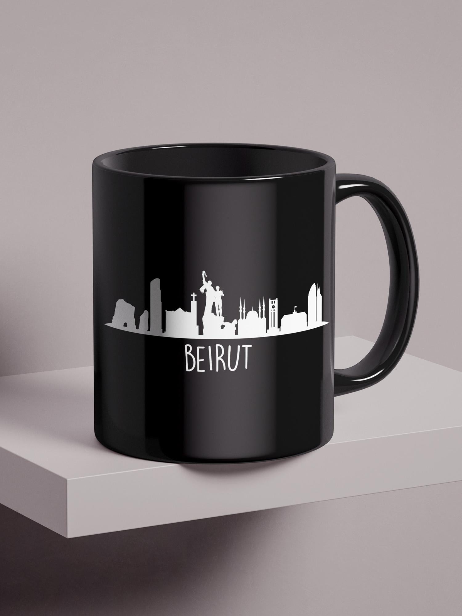 Beirut Skyline - Regular/Big Mug Regular - 325ml Black by inspire.inc
