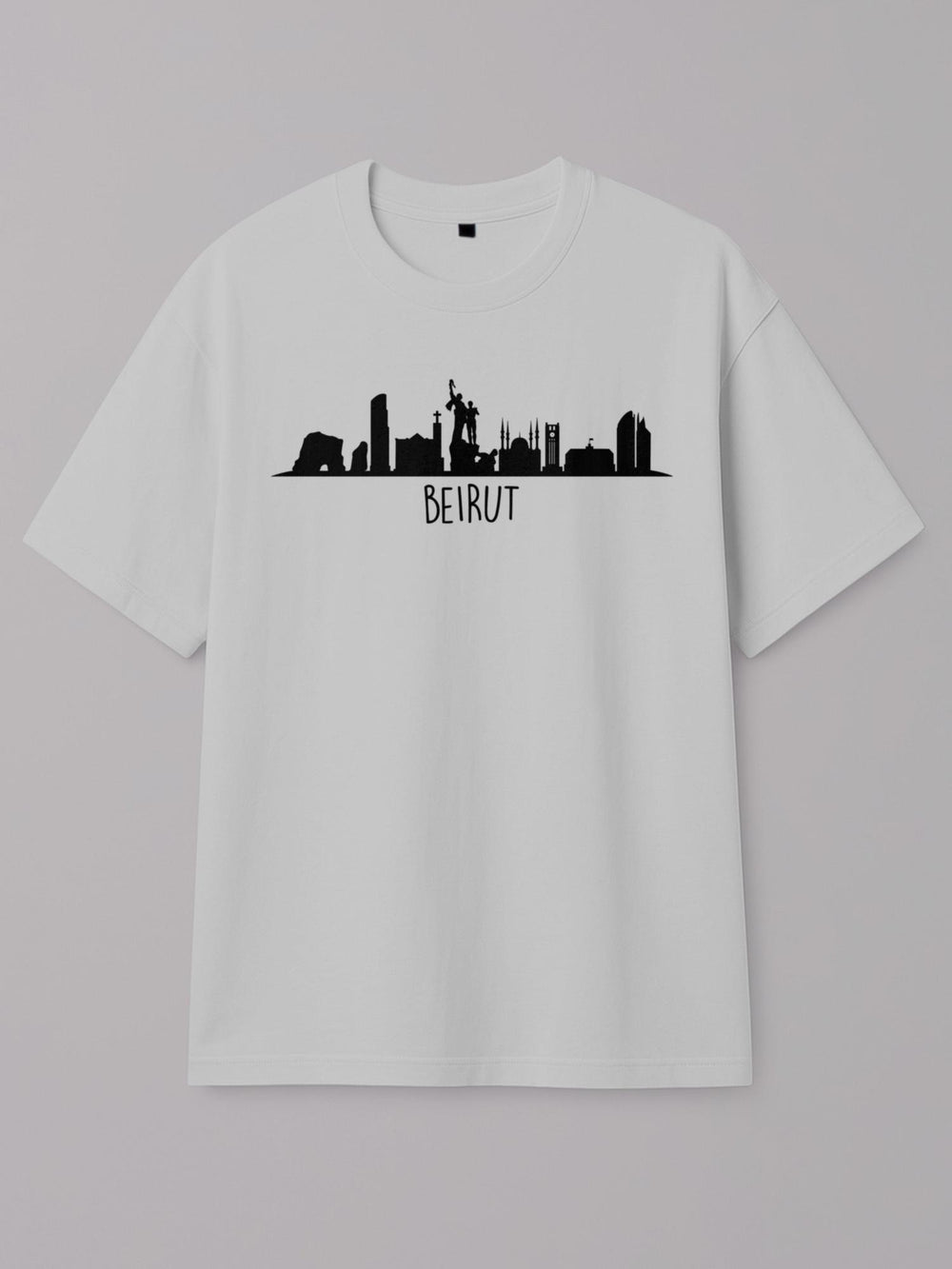 Beirut Skyline - Regular/Oversized T-shirt Oversized White by inspire.inc