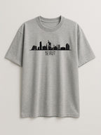 Beirut Skyline - Regular/Oversized T-shirt Oversized Light Heather Gray by inspire.inc