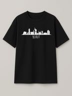 Beirut Skyline - Regular/Oversized T-shirt Oversized Black by inspire.inc