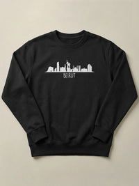 Beirut Skyline - Regular/Oversized Sweatshirt Regular Fit Black by inspire.inc