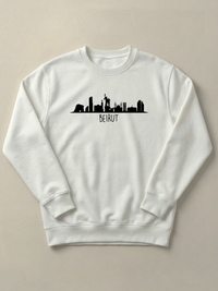 Beirut Skyline - Regular/Oversized Sweatshirt Regular Fit White by inspire.inc