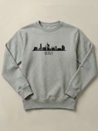 Beirut Skyline - Regular/Oversized Sweatshirt Regular Fit Gray by inspire.inc