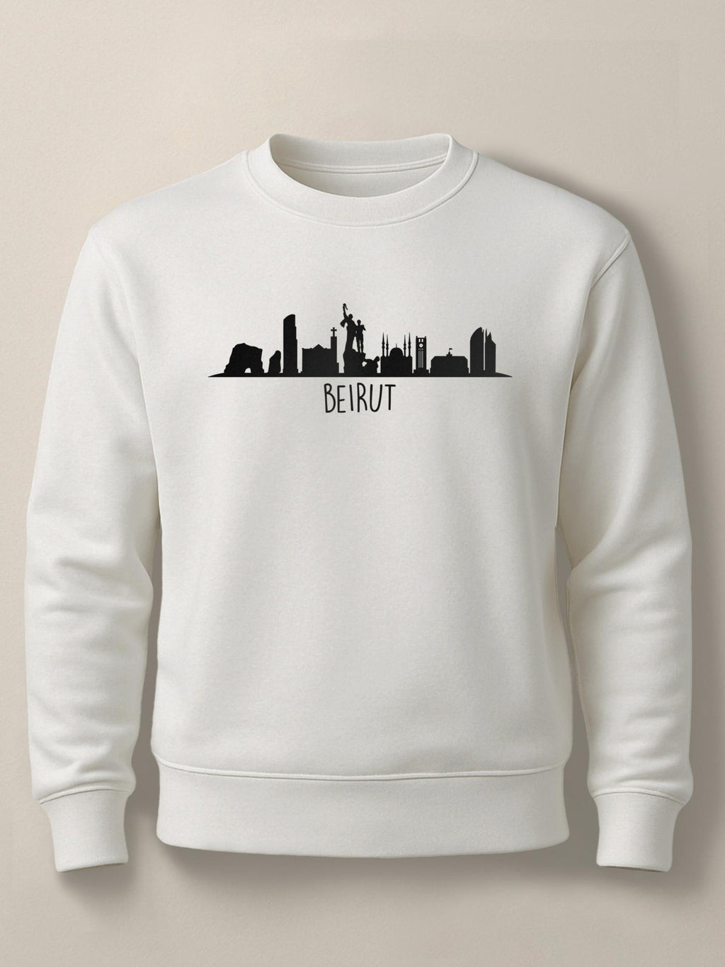 Beirut Skyline - Unisex Regular/Oversized Sweatshirt Regular White by inspire.inc