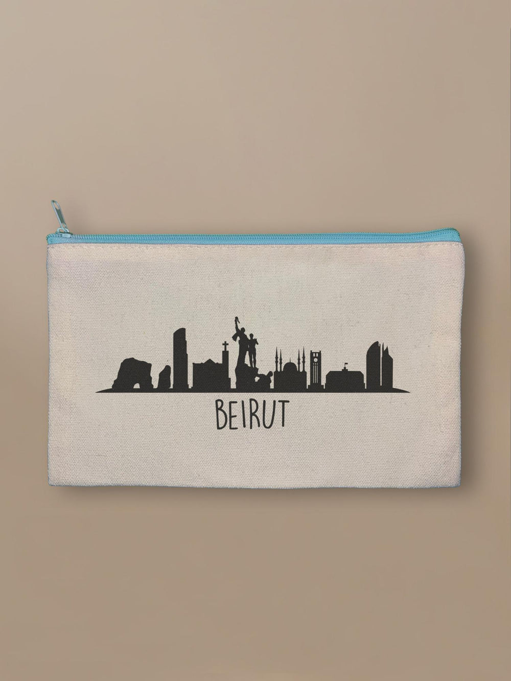 Beirut Skyline - Zipper Pouch Blue by inspire.inc