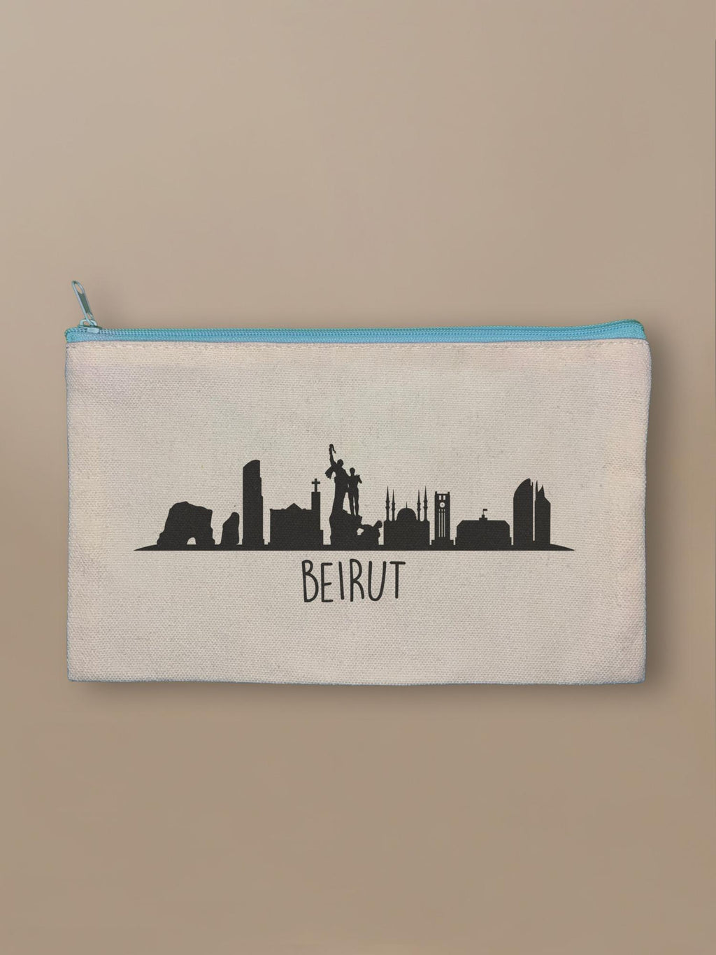 Beirut Skyline - Zipper Pouch Blue by inspire.inc