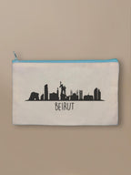 Beirut Skyline - Zipper Pouch Blue by inspire.inc