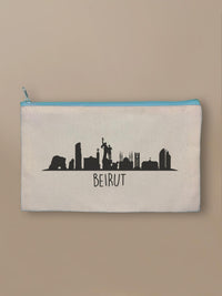 Beirut Skyline - Zipper Pouch Blue by inspire.inc