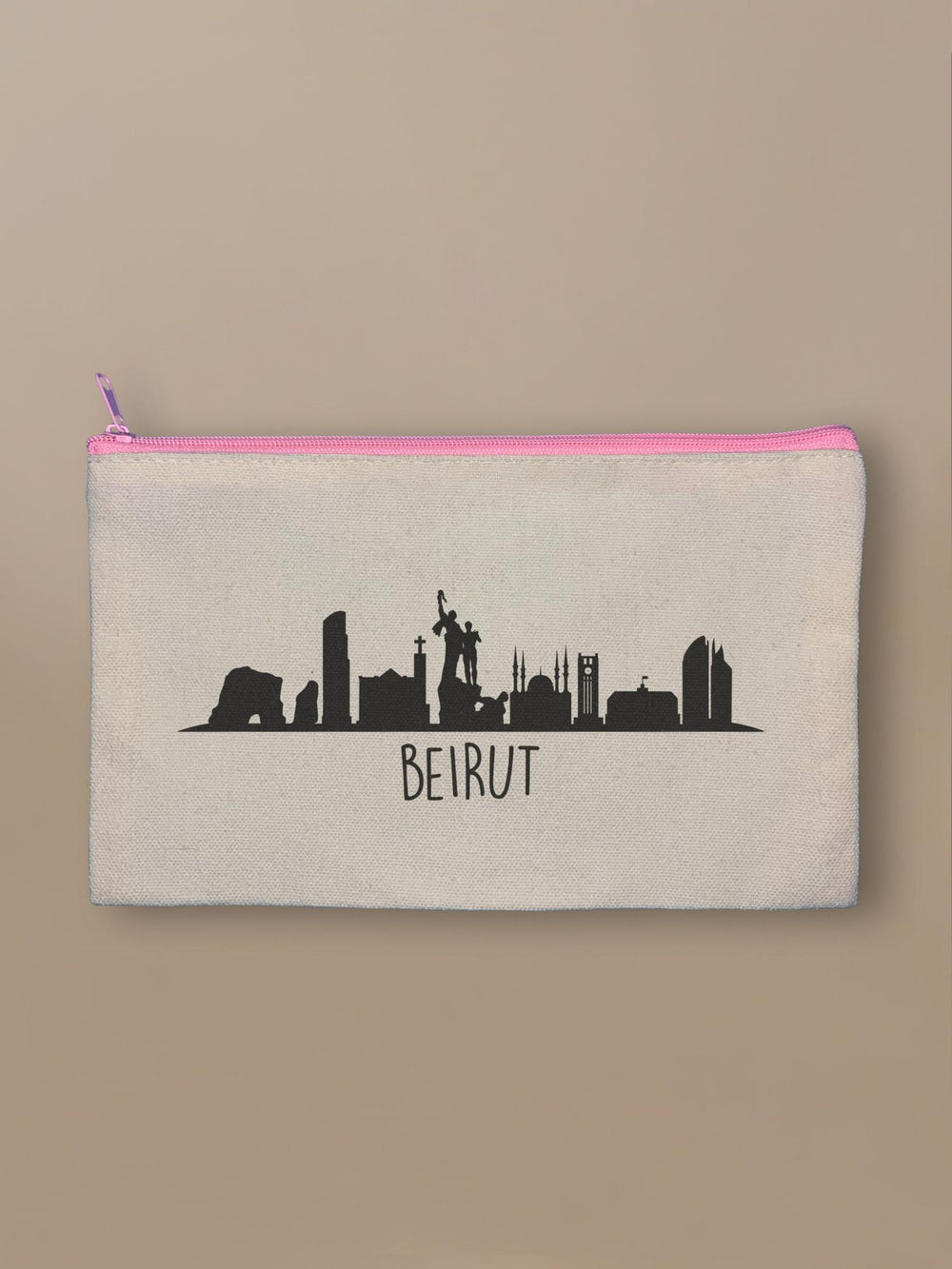 Beirut Skyline - Zipper Pouch Pink by inspire.inc