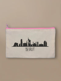 Beirut Skyline - Zipper Pouch Pink by inspire.inc