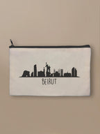 Beirut Skyline - Zipper Pouch Black by inspire.inc