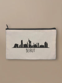 Beirut Skyline - Zipper Pouch Black by inspire.inc