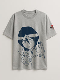 Bleach - Rukia W - Regular/Oversized T-shirt Oversized Light Heather Gray by inspire.inc