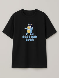 Bluey - Best Dad Ever - Regular/Oversized T-shirt Oversized Black by inspire.inc