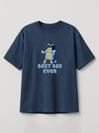 Bluey - Best Dad Ever - Regular/Oversized T-shirt Oversized Heather Blue by inspire.inc
