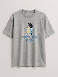 Bluey - Best Dad Ever - Regular/Oversized T-shirt Oversized Light Heather Gray by inspire.inc