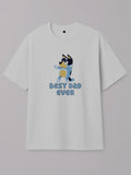 Bluey - Best Dad Ever - Regular/Oversized T-shirt Oversized White by inspire.inc