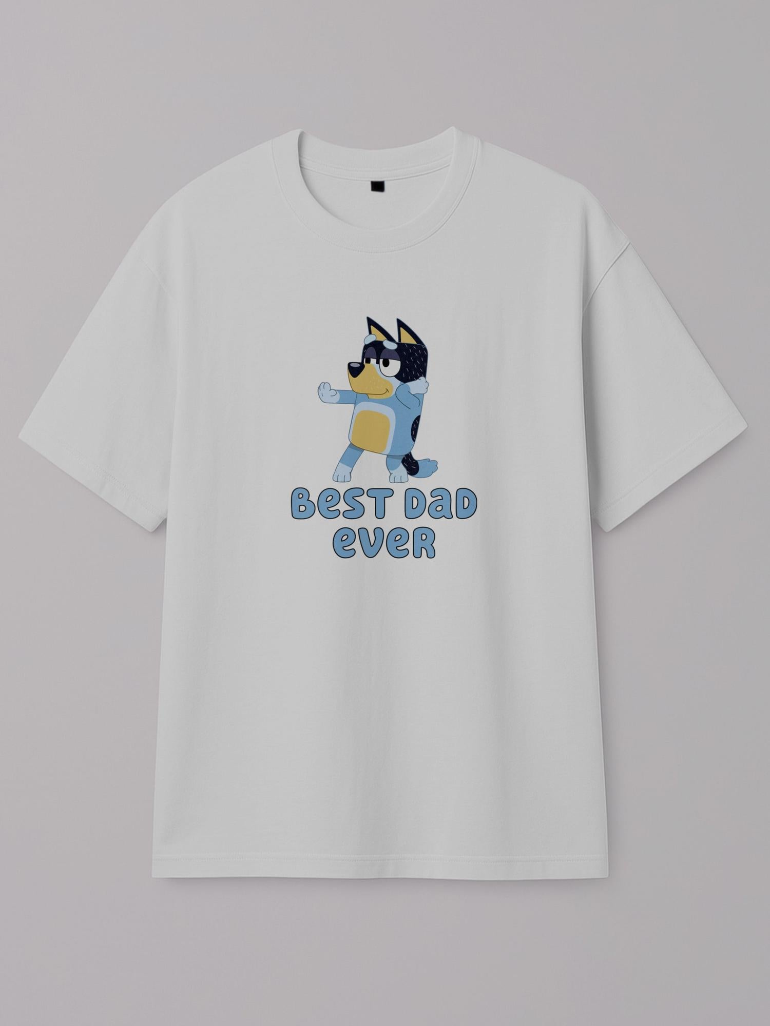 Bluey - Best Dad Ever - Regular/Oversized T-shirt Oversized White by inspire.inc