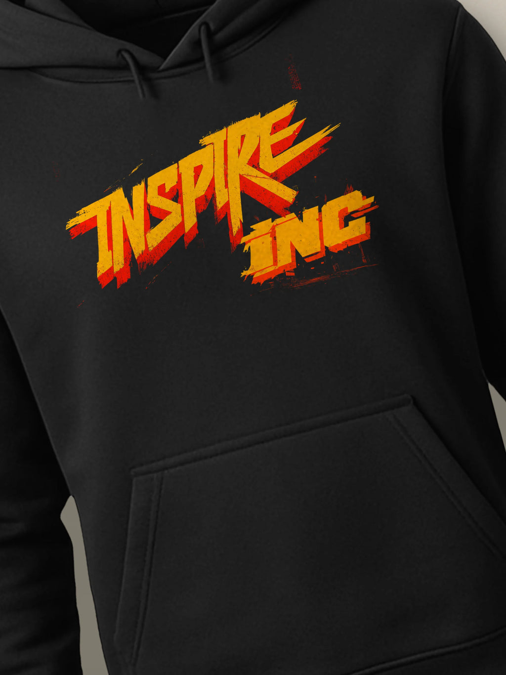Bold Identity - Hoodie Black close-up by inspire.inc