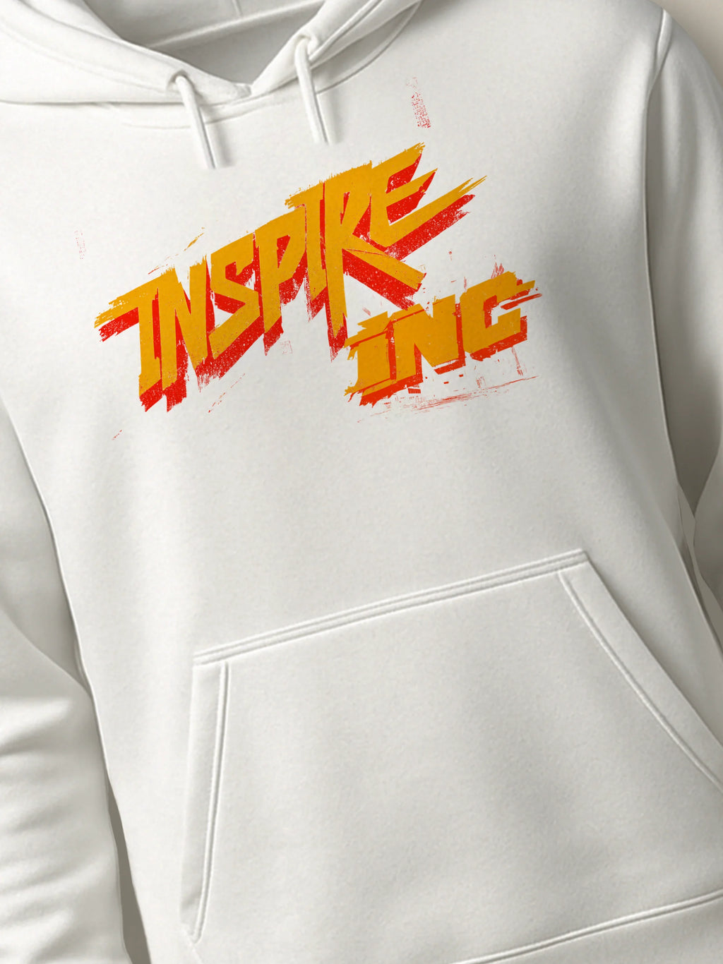 Bold Identity - Hoodie White close-up by inspire.inc