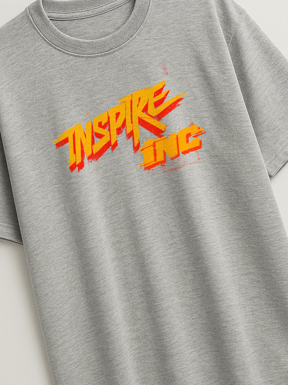 Bold Identity - Regular/Oversized T-shirt Light Heather Gray close-up by inspire.inc
