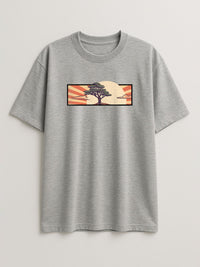 Cedar Japan Sunrise - Regular/Oversized T-shirt Oversized Light Heather Gray by inspire.inc