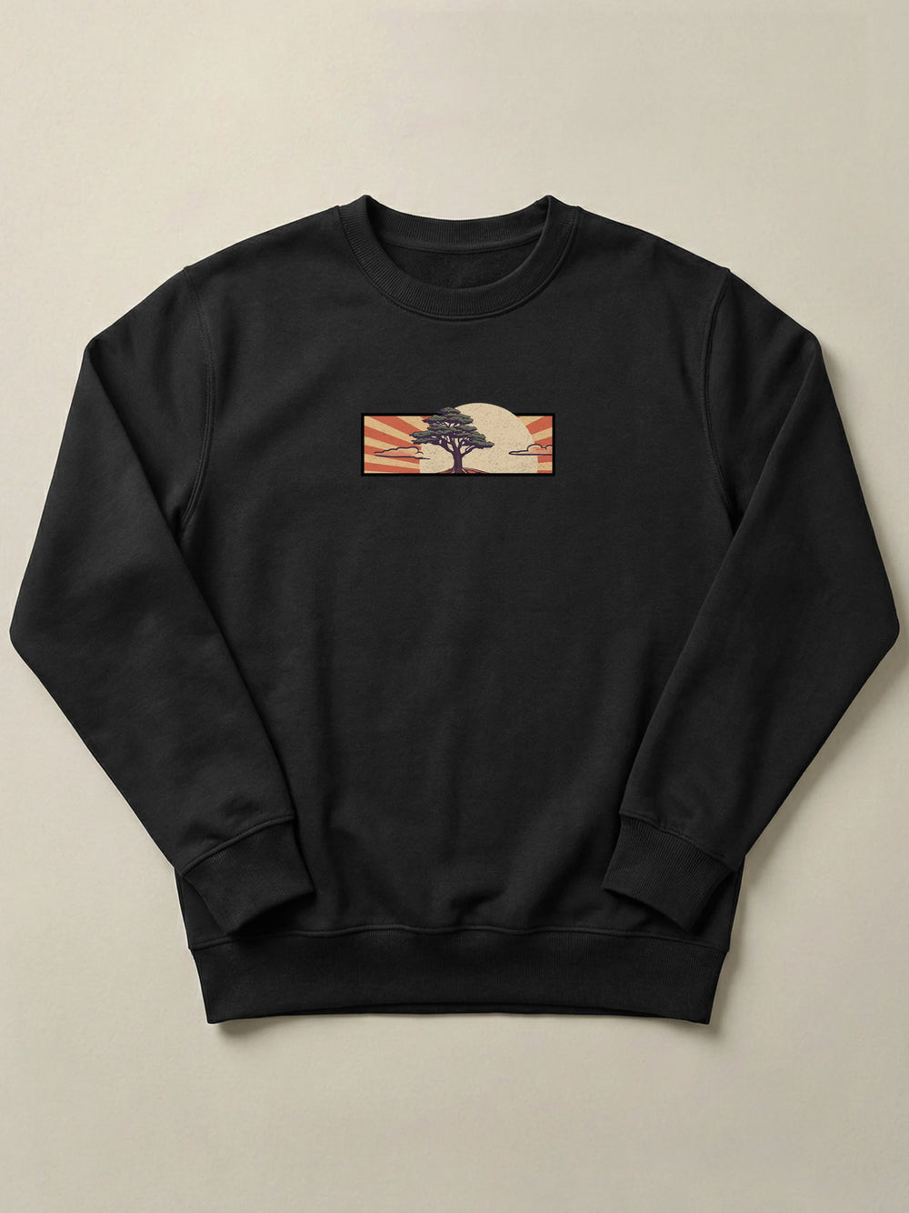 Cedar Japan Sunrise - Regular/Oversized Sweatshirt Regular Fit Black by inspire.inc
