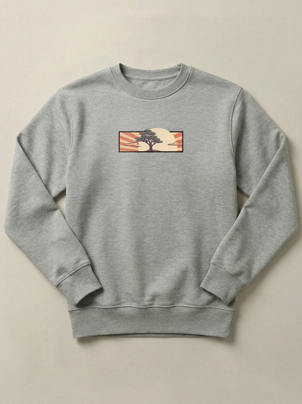 Cedar Japan Sunrise - Regular/Oversized Sweatshirt Regular Fit Gray by inspire.inc