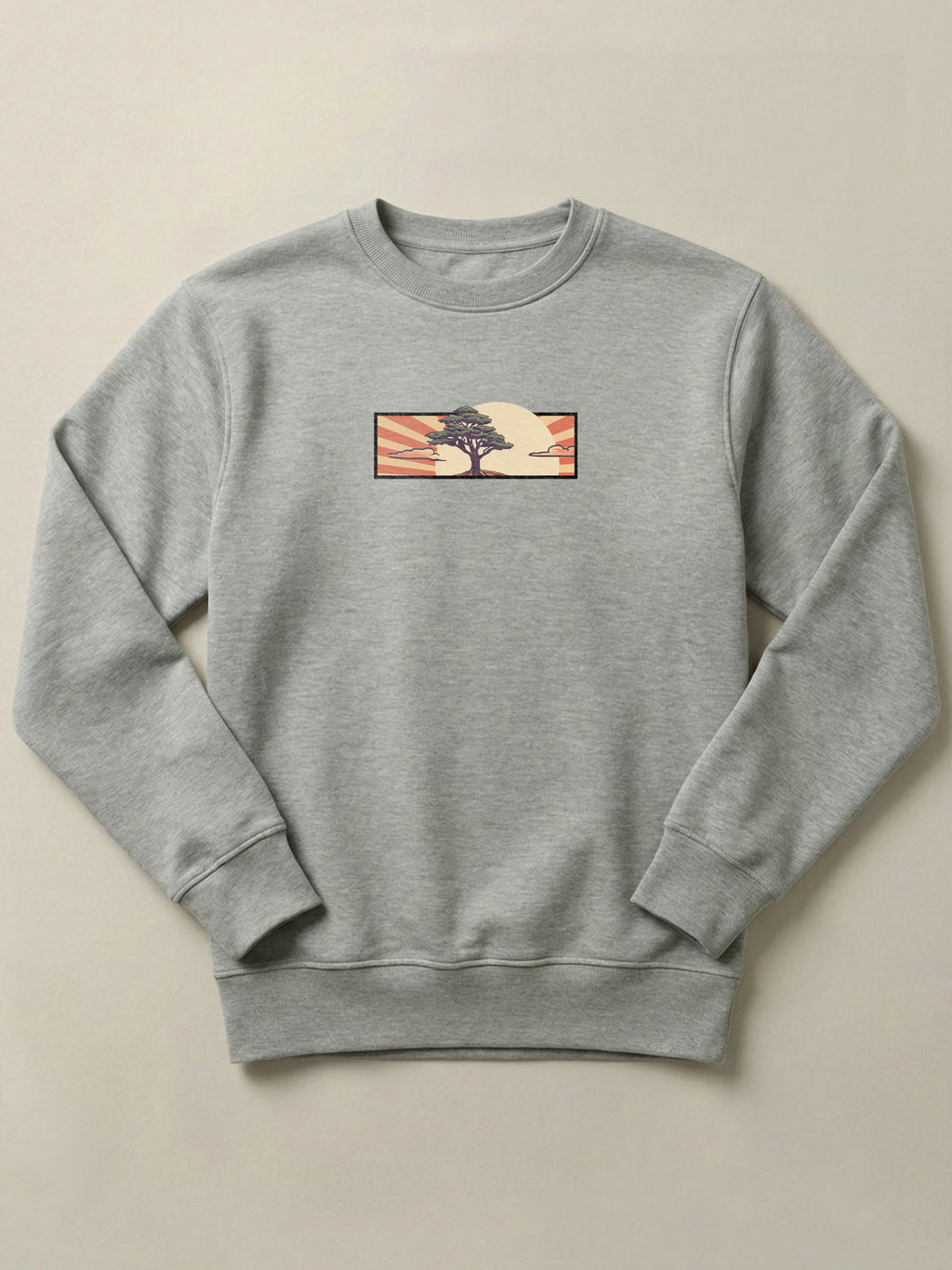 Cedar Japan Sunrise - Regular/Oversized Sweatshirt Regular Fit Gray by inspire.inc
