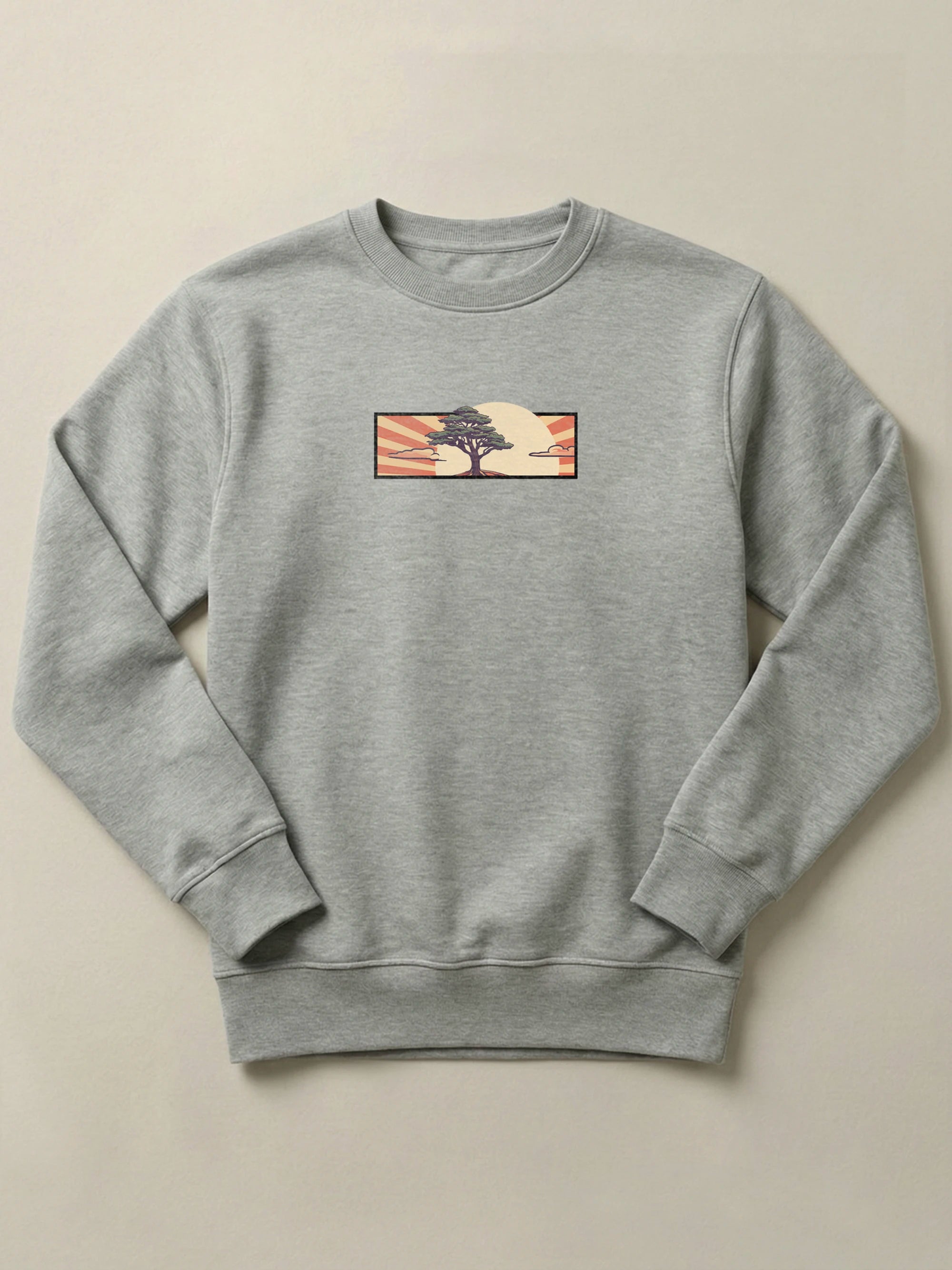Cedar Japan Sunrise - Regular/Oversized Sweatshirt Regular Fit Gray by inspire.inc
