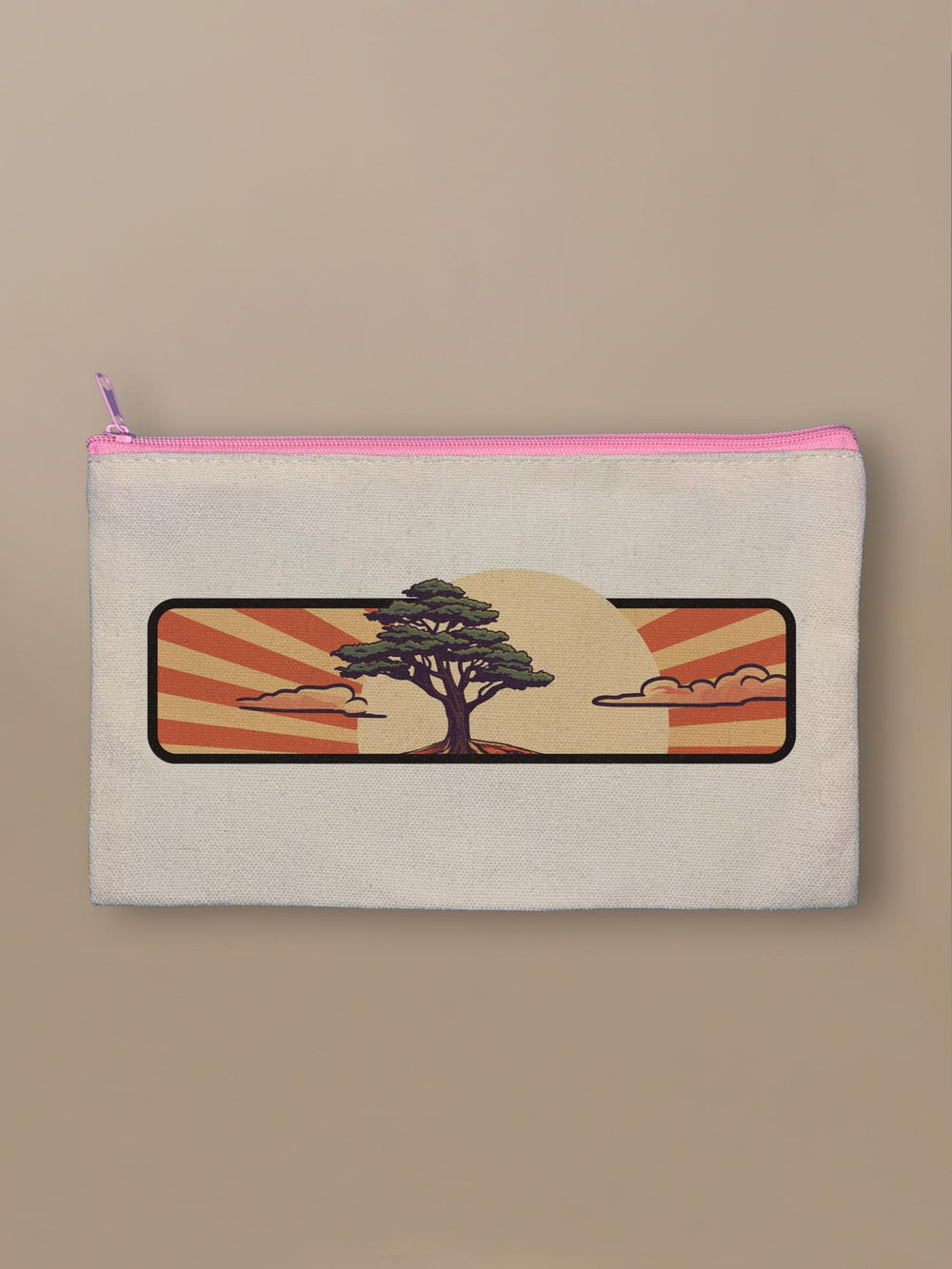 Cedar Japan Sunrise - Zipper Pouch Pink by inspire.inc