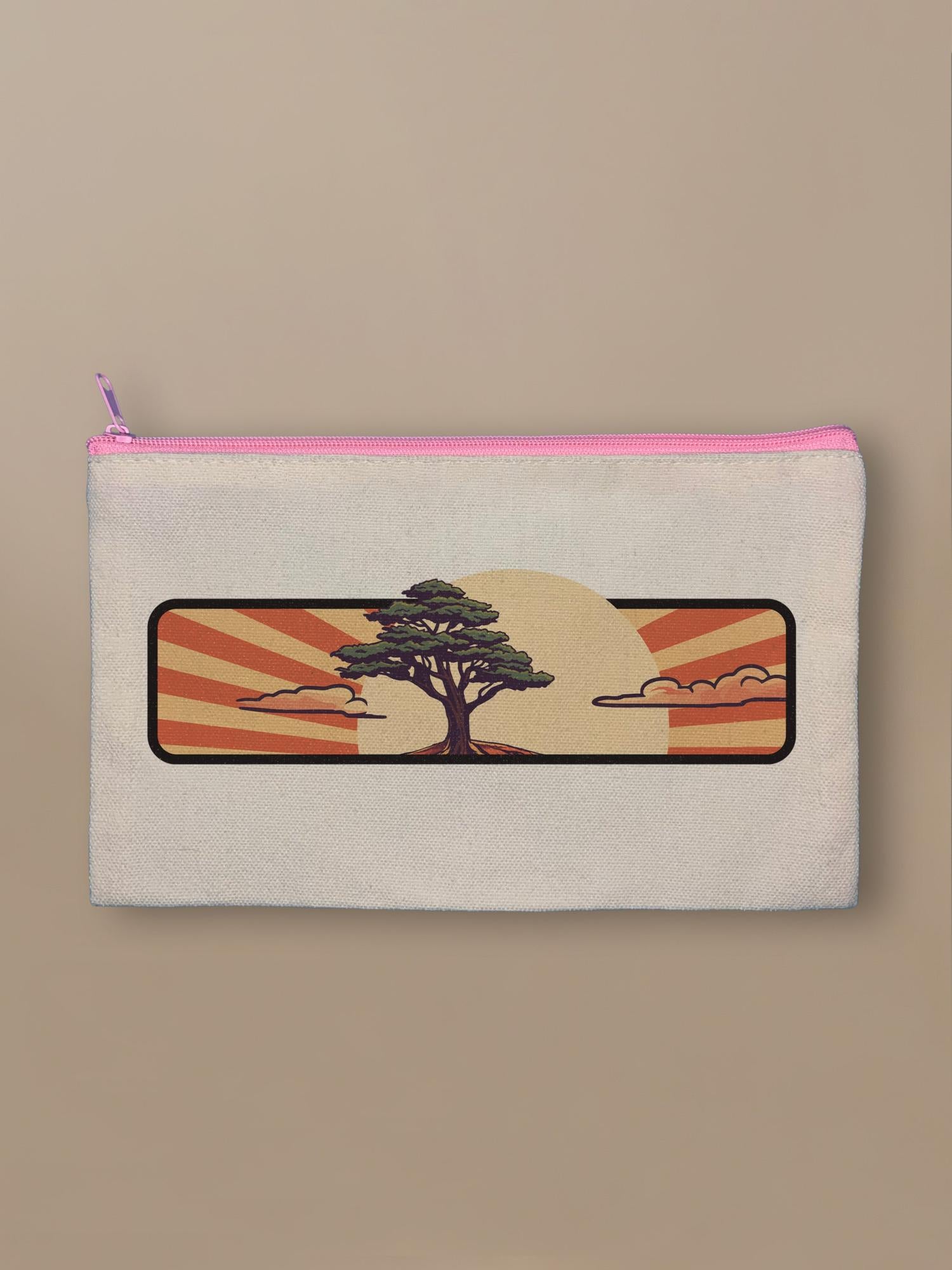 Cedar Japan Sunrise - Zipper Pouch Pink by inspire.inc
